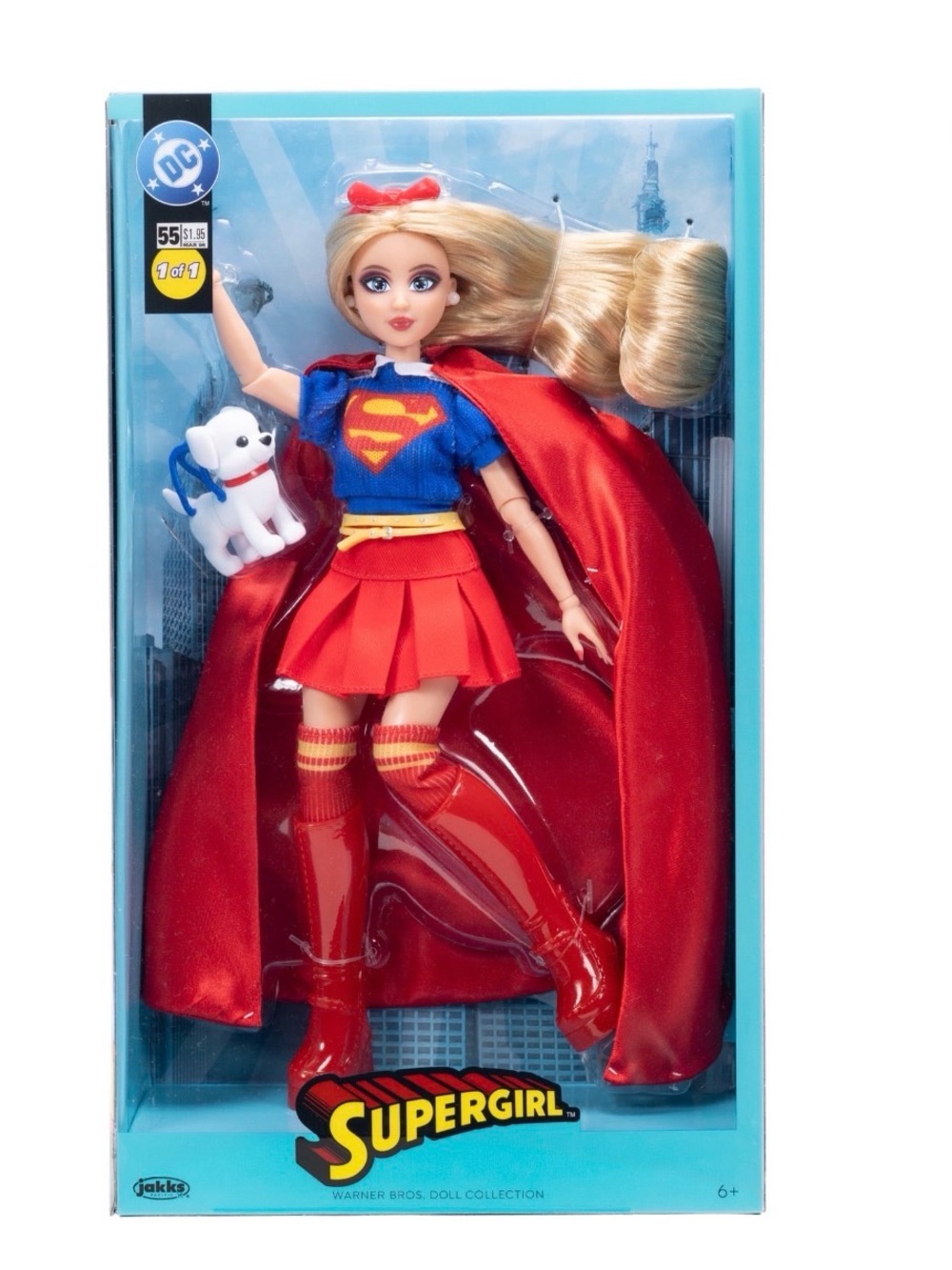 Barbie Supergirl Doll in Red & Blue with White Pet